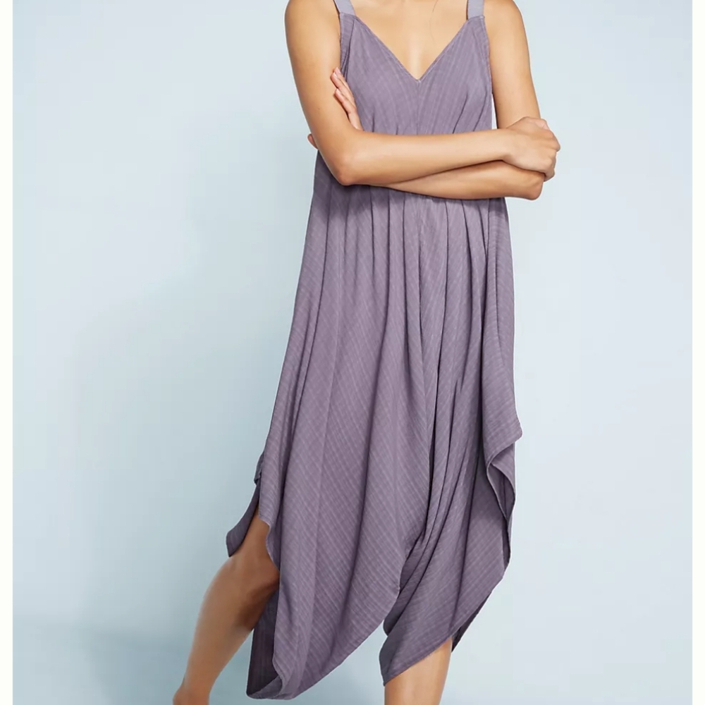 Anthropologie lilka jumpsuit tabby purple